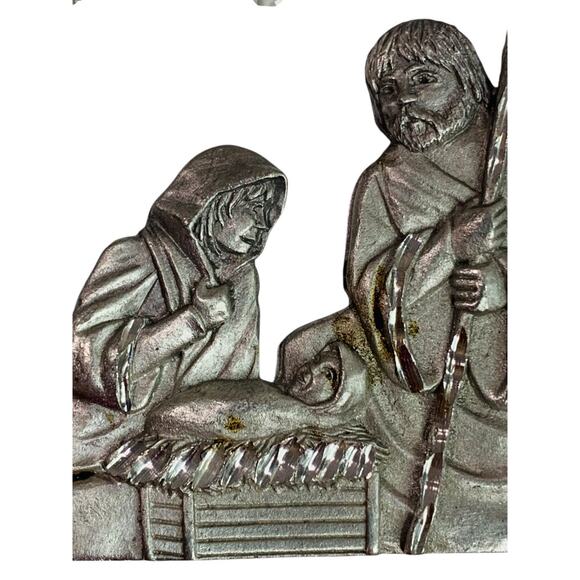 Spoontiques Pewter Nativity Ornament Crystal 3" #2376 Suncatcher - Picture 2 of 5
